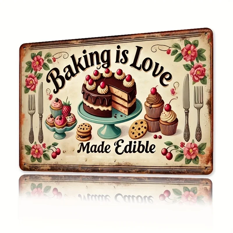 Kitchen Baking Tins - Room Decor Vintage Baking is Love