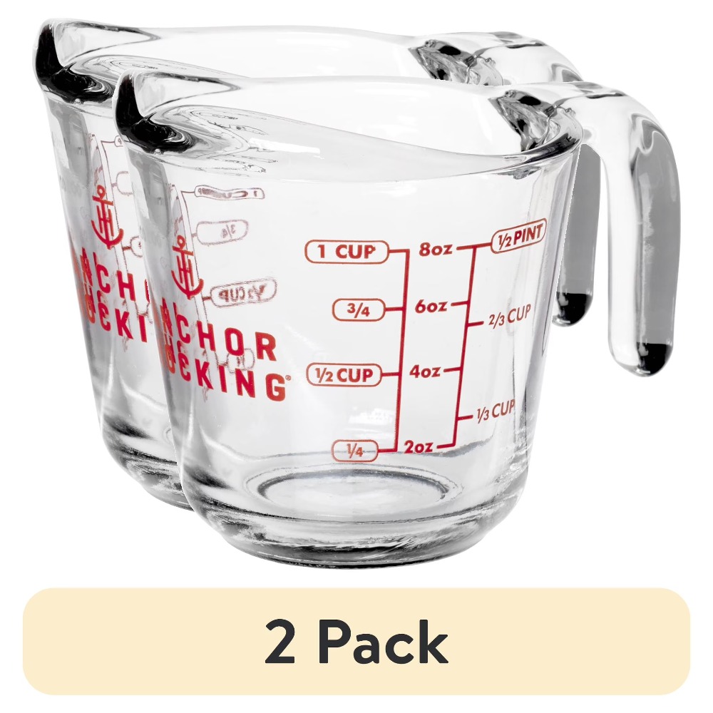 Kitchen Baking Set - 2-Pack Glass Measuring Cups Set with