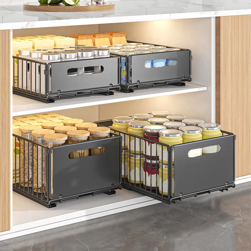 Kitchen Baking Tins - 1pcs Kitchen Storage Rack with Slide
