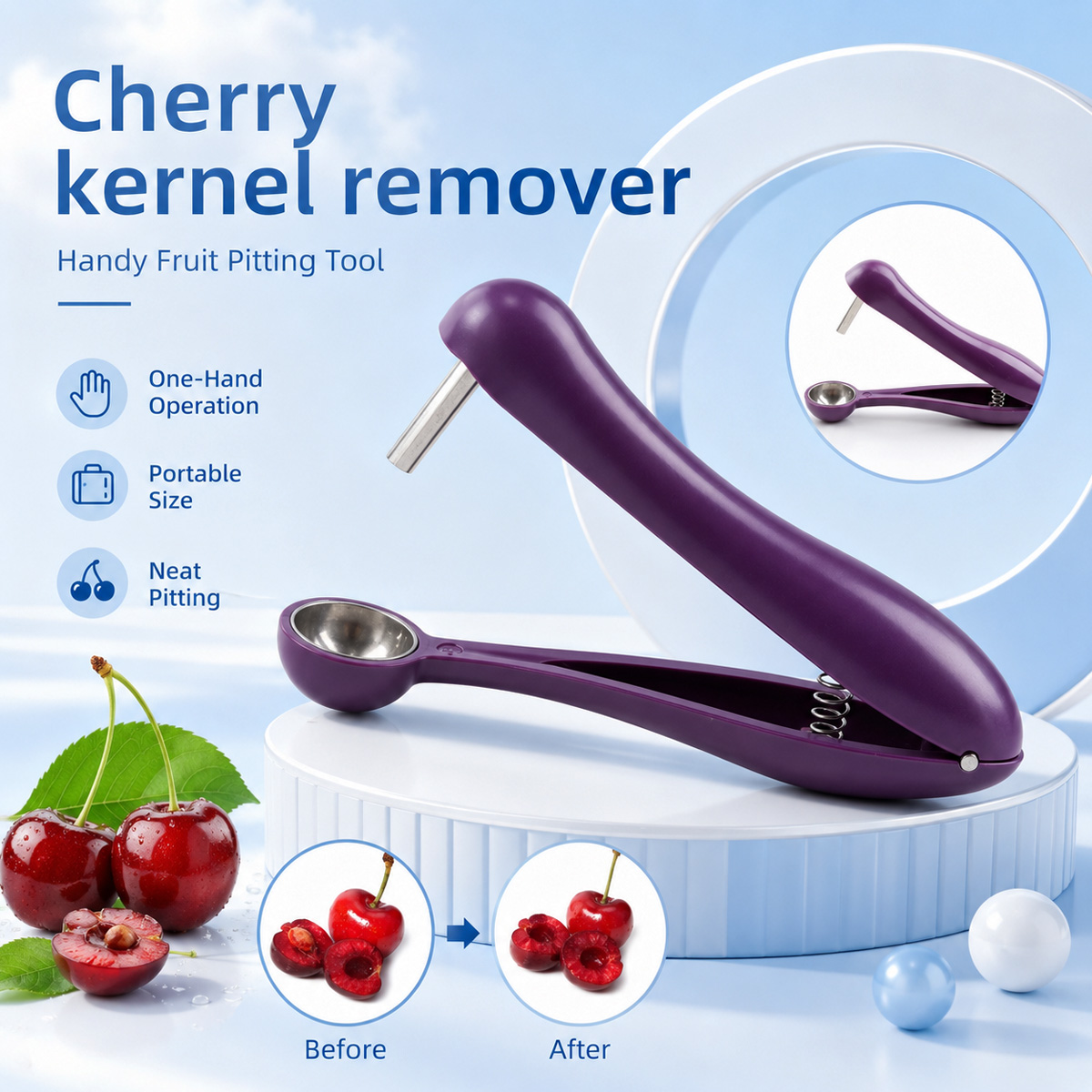 Kitchen Tools For Baking - Cherry Kernel Remover Handheld Cherry Pitter