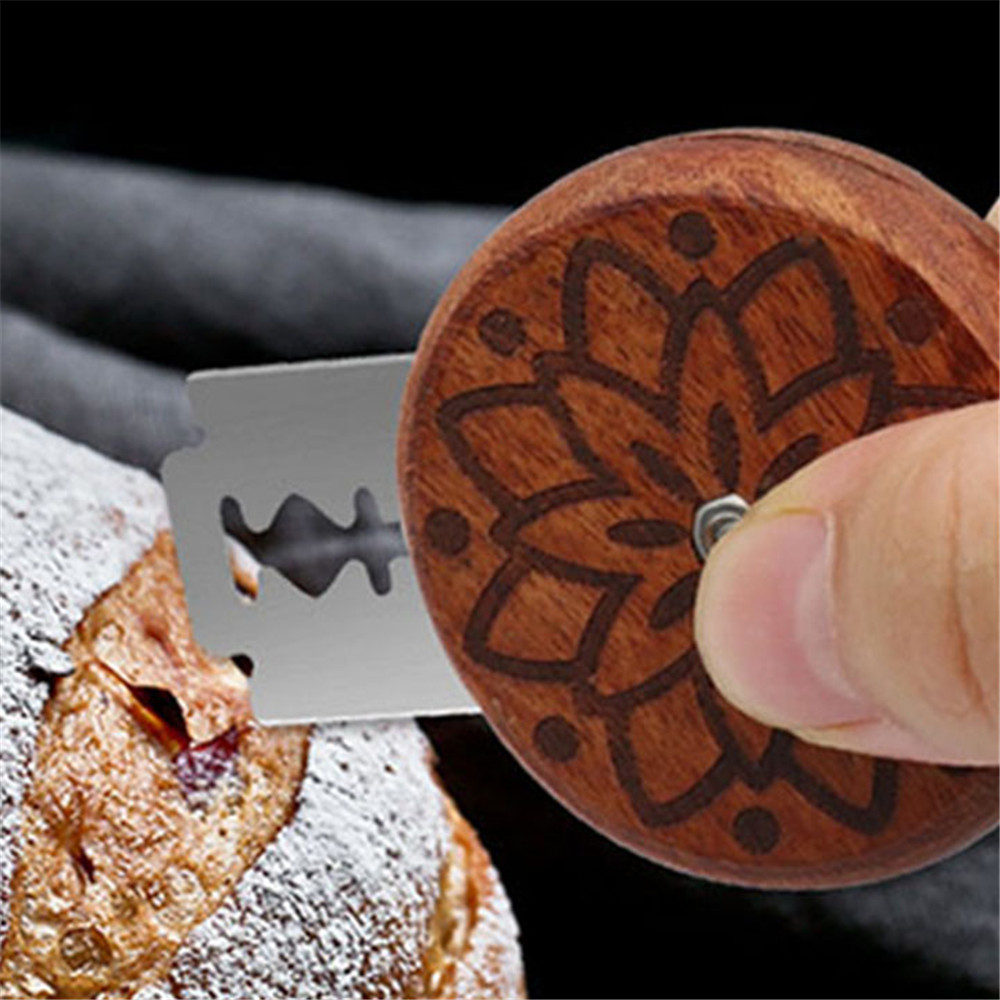 Bread Lame Scoring - Wood Round Bread Lame Knife with