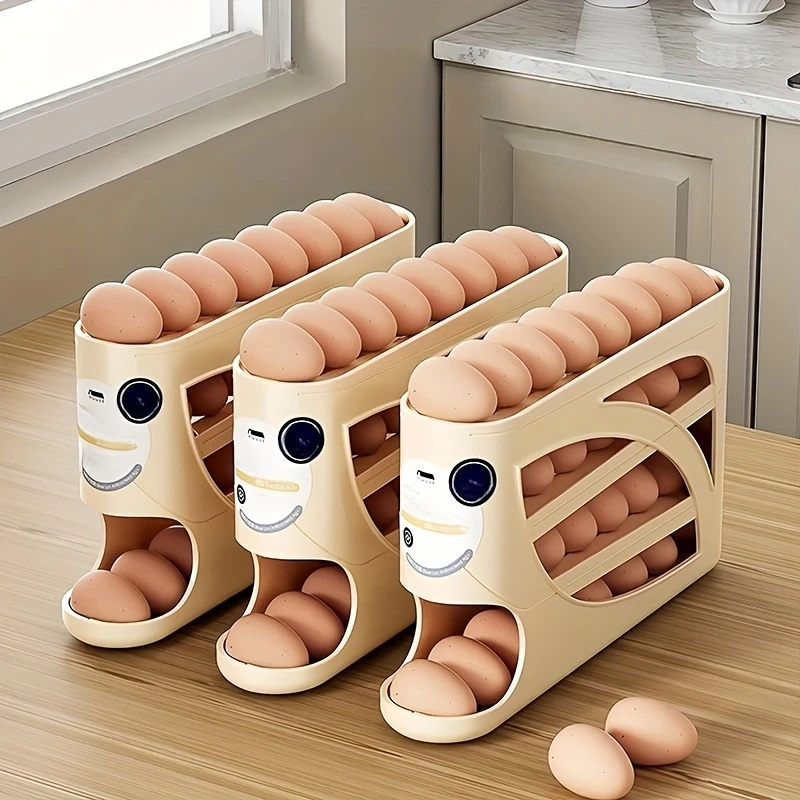 Kitchen Baking Tins - 2-4 Tier Rolling Egg Storage Container