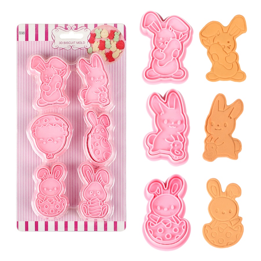 Kitchen Baking Set - 6pcs/Set Easter Bunny Cookie Cutters Kitchen