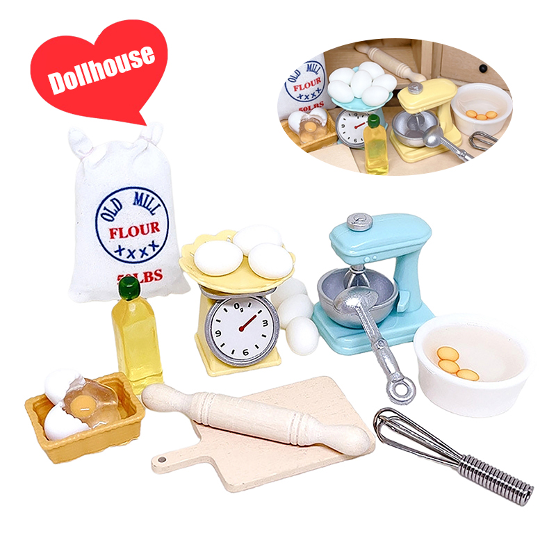 Kitchen Tools For Baking - 1Set 1:12 Dollhouse Miniature Flour Egg