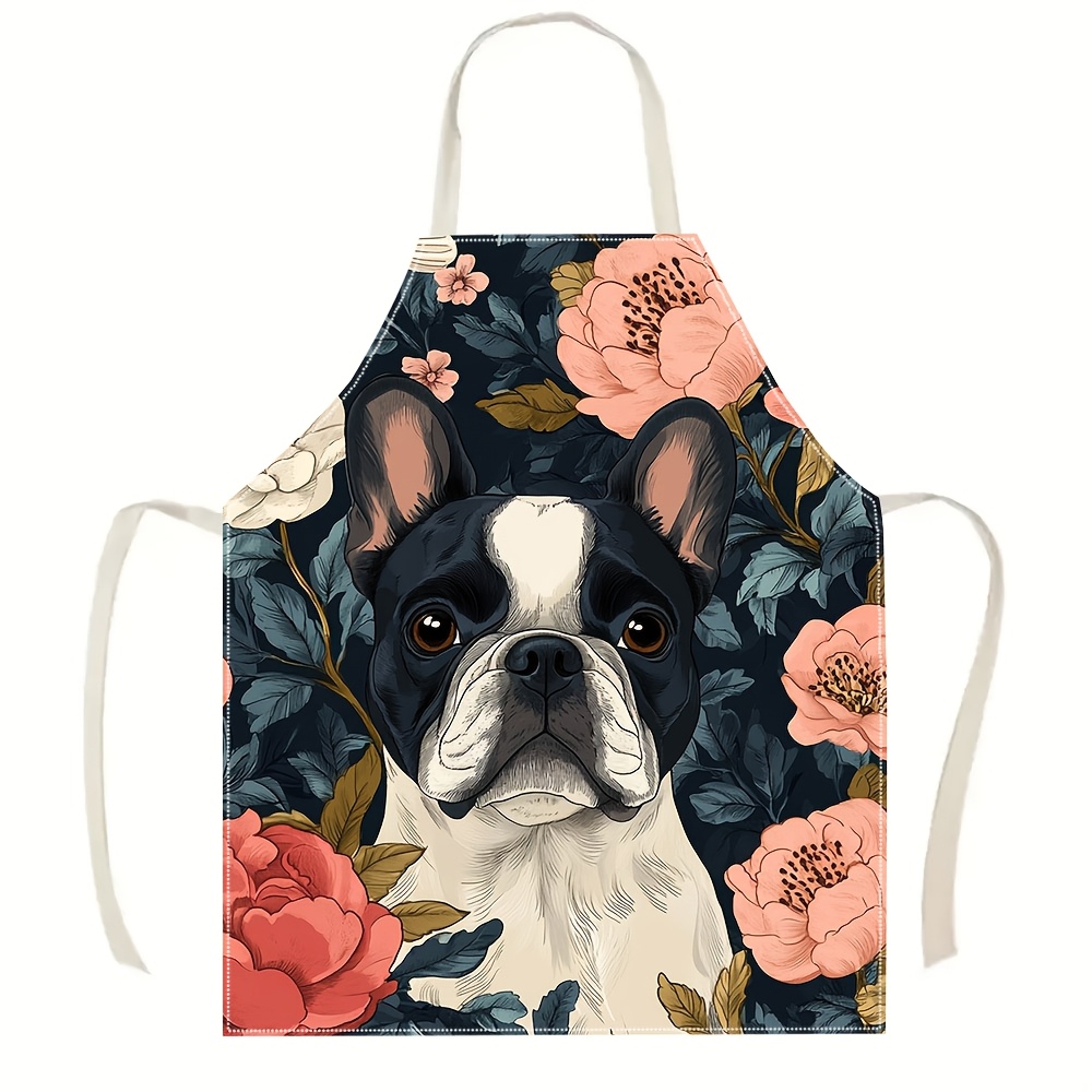 French Bulldog Floral Apron -  - đánh giá và giá Kitchen Baking Gift Ideas