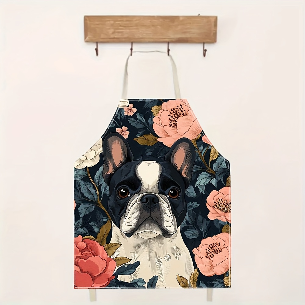 French Bulldog Floral Apron -  - đánh giá và giá Kitchen Baking Gift Ideas