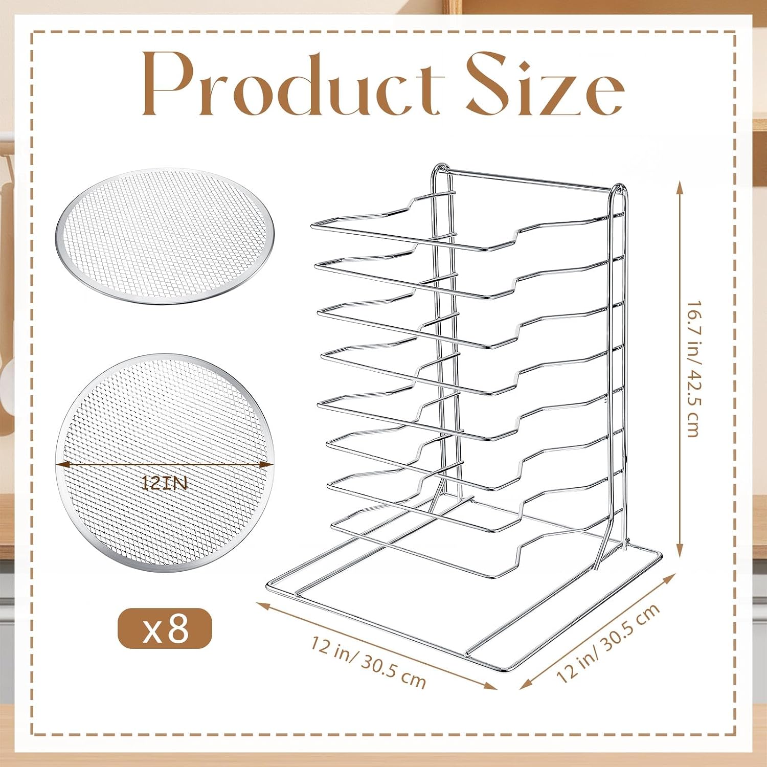 Pizza Rack 8 Tiered Stand With - đánh giá và giá Kitchen Baking Set