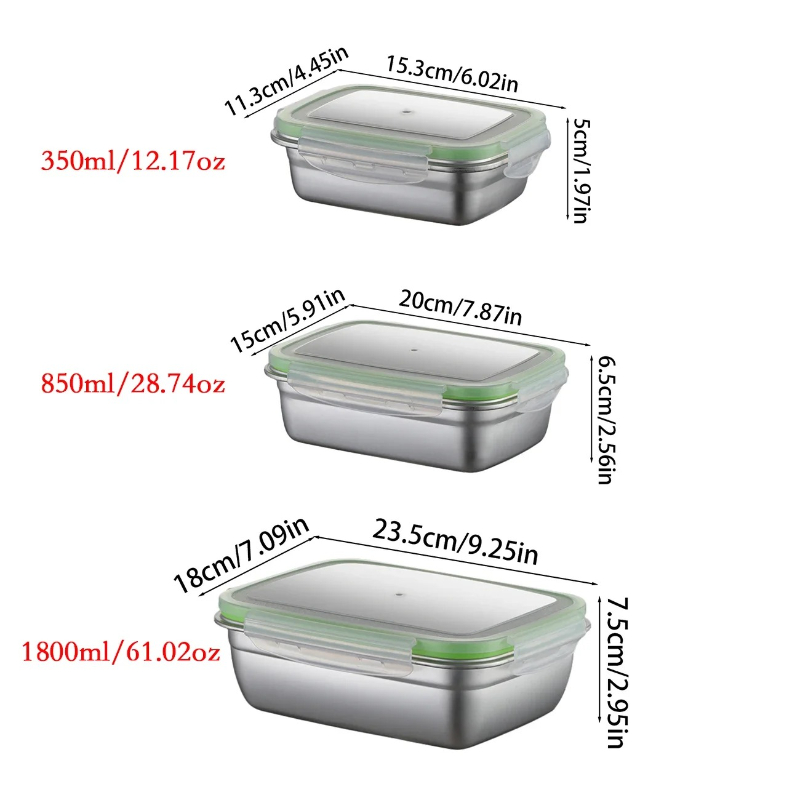 304 Stainless Steel Lunch Box  - đánh giá và giá Kitchen Baking Tins