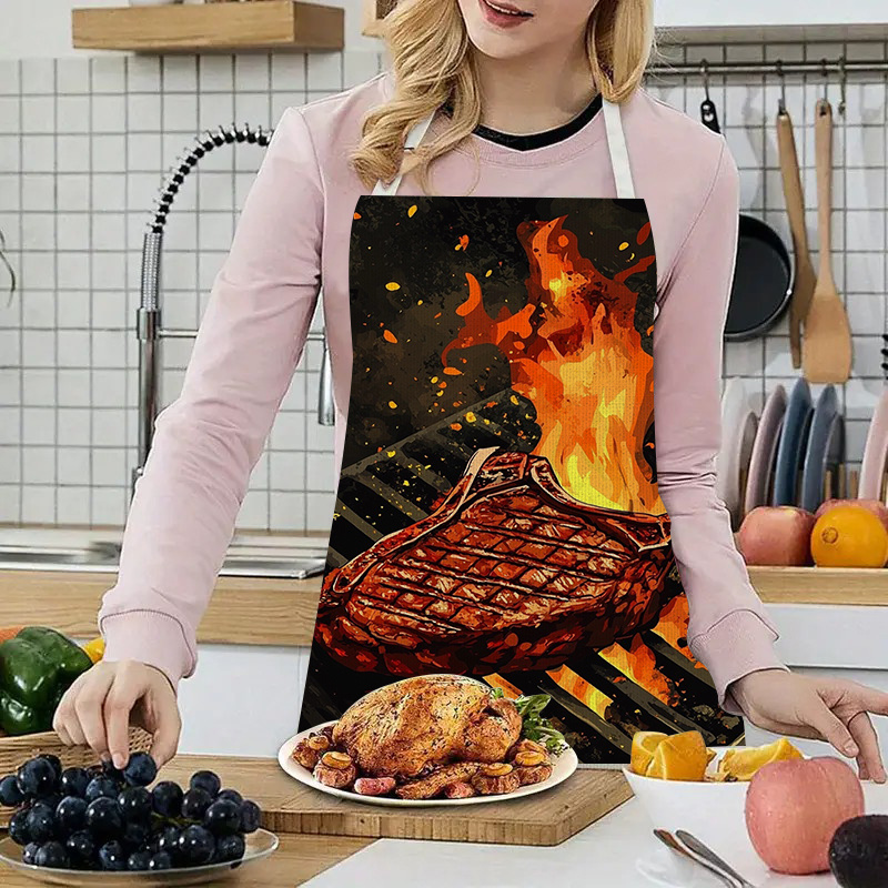 1pc BBQ Steak Apron with Flame - đánh giá và giá Kitchen Baking Gift Ideas