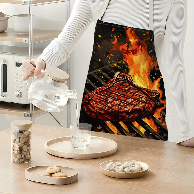 1pc BBQ Steak Apron with Flame - đánh giá và giá Kitchen Baking Gift Ideas